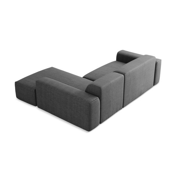 Pilkos spalvos kampinė sofa (su dešiniuoju kampu/su gultu) Keli – Makamii-image-4