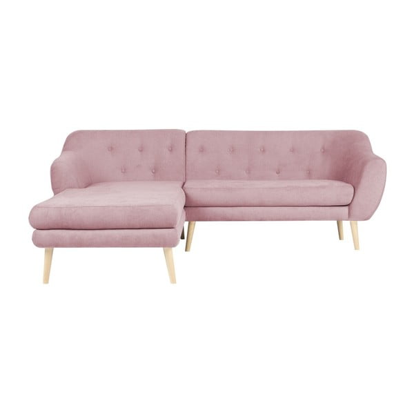 Rožinės spalvos sofa Mazzini Sofas Sicile, kampas kairėje
