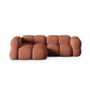 Raudonos plytų spalvos kampinė sofa (su kairiuoju kampu/su gultu) Loretto – Cosmopolitan Design