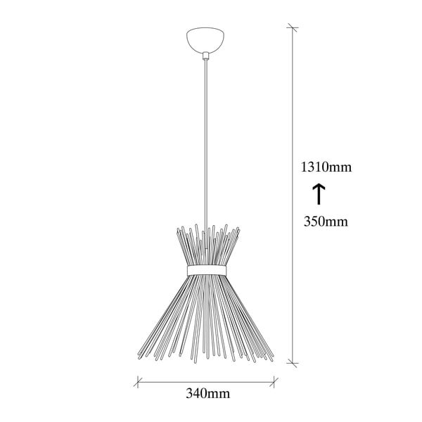 Juodos spalvos kabantis šviestuvas ø 34 cm su metaliniu gaubtu Kirpi – Opviq lights-image-2