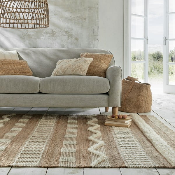 Smėlio spalvos džiuto kilimas Flair Rugs Medina, 160 x 230 cm-image-1