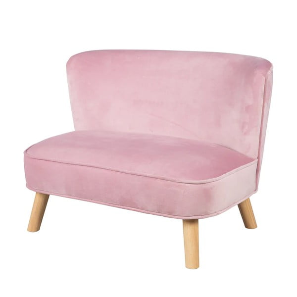 Vaikiška sofa šviesiai rožinės spalvos iš velveto 70 cm Lil Sofa – Roba