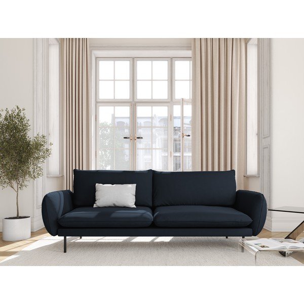 Tamsiai mėlyna aksominė sofa 230 cm Vienna - Cosmopolitan Design-image-3