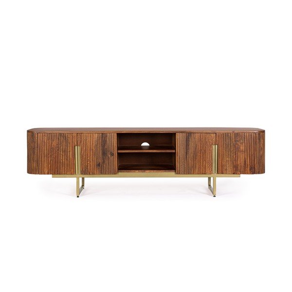 Natūralios spalvos iš mango masyvo TV spintelė 180x45x40 cm Vilas – Bizzotto-image-3