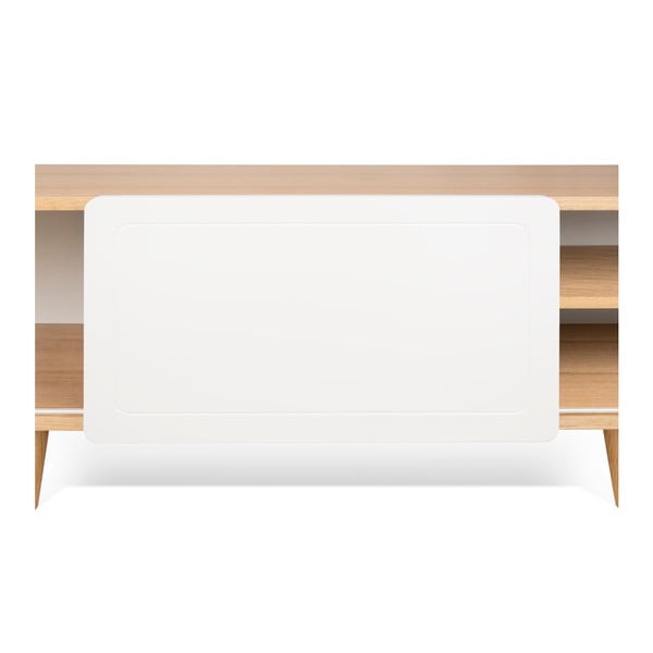 Ąžuolo medžio dekoro TV staliukas su baltomis detalėmis TemaHome Nyla-image-3
