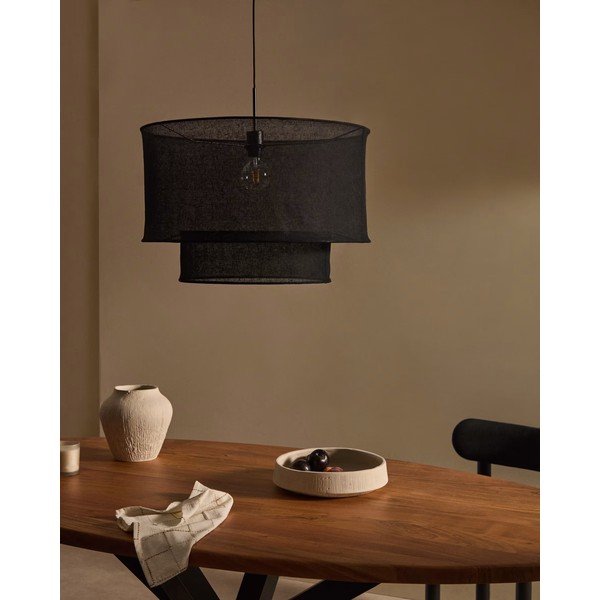 Juodos spalvos šviestuvo gaubtas ø 60 cm Mariela – Kave Home-image-1