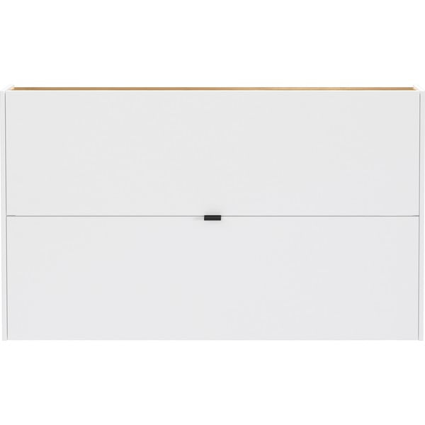 Baltos spalvos atlenkiama/pakabinama spintelė batams iš ąžuolo 140x83x18 cm Ameca – Germania-image-3