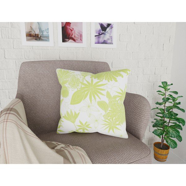 Žalios ir baltos spalvos pagalvės užvalkalas Vitaus Jungle Verde, 43 x 43 cm-image-1