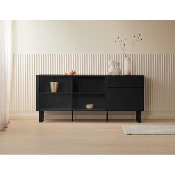 Šoninė spintelė juodos spalvos 180x79 cm Edge by Hammel – Hammel Furniture-image-1