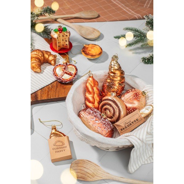 Iš stiklo eglutės papuošimas 3,5 cm Plait Bread – Sass & Belle-image-4