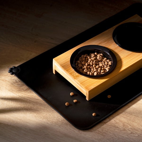 Iš bambuko dubenėlių komplektas su stovu šuniui ø 16 cm – Love Story-image-1