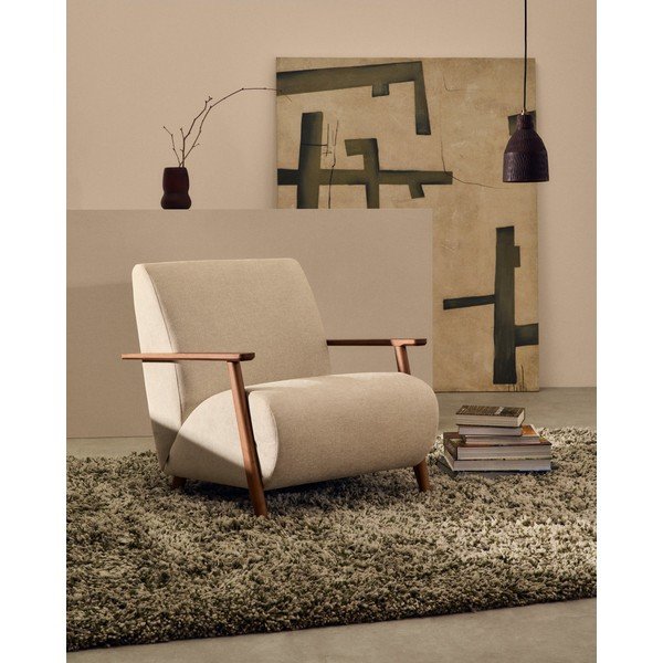 Juodos spalvos kabantis šviestuvas ø 15 cm su mediniu gaubtu Amire – Kave Home-image-3