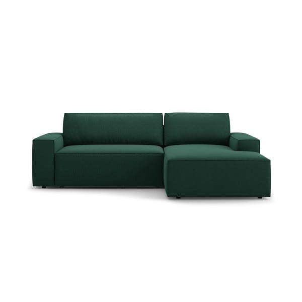 Sulankstoma kampinė sofa žalios spalvos (su dešiniuoju kampu) Jodie – Micadoni Home