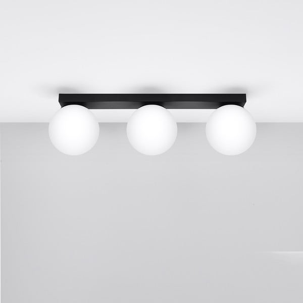 Lubinis šviestuvas juodos spalvos ø 12 cm su stiklo gaubtu Umerta – Sollux-image-3