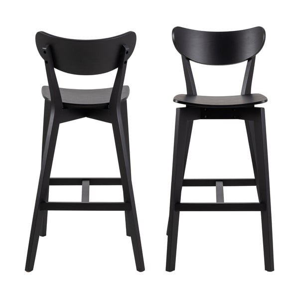 Iš kaučiukmedžio masyvo baro taburėtės juodos spalvos 2 vnt. 105 cm Roxby – Actona-image-3