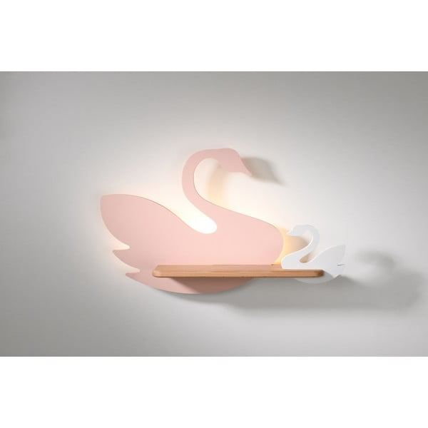 Baltos ir rožinės spalvos vaikiškas šviestuvas Swan - Candellux Lighting-image-3