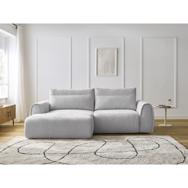 Kampinė sofa šviesiai pilkos spalvos Aden – Bobochic Paris-image-4
