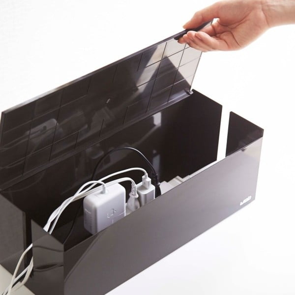 Juoda ir ruda dėžutė laidams YAMAZAKI Web Cable Box-image-3