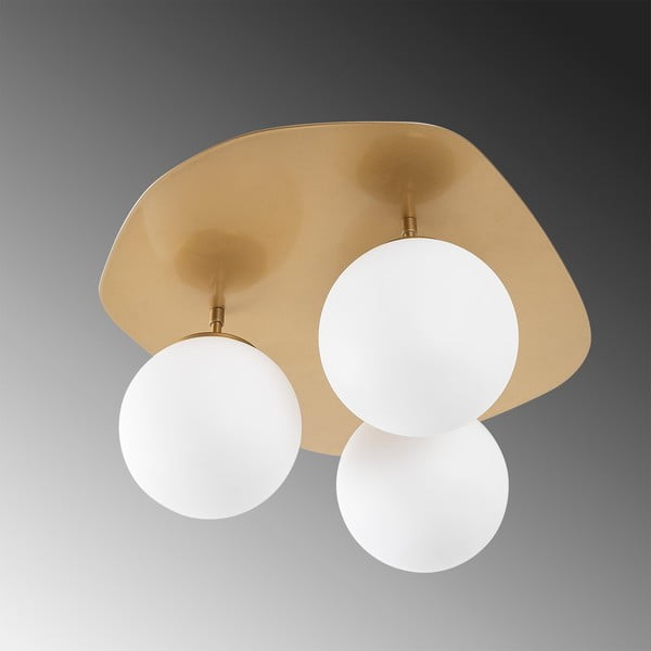 Lubinis šviestuvas auksinės spalvos 37x44 cm su stiklo gaubtu Well – Opviq lights-image-4