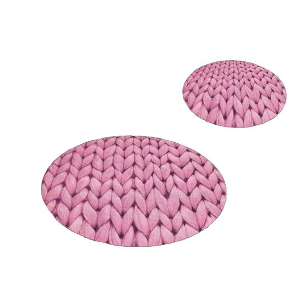 Vonios kilimėliai rožinės spalvos 2 vnt. ø 60 cm – Mila Home