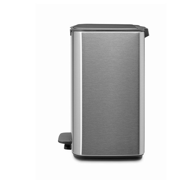 Matinės sidabrinės spalvos šiukšliadėžė iš plieno su pedalu 12 l Bo – Brabantia-image-3