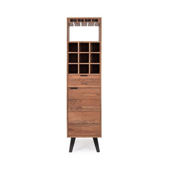 Natūralios spalvos iš akacijos masyvo vyno spintelė 45x180x40 cm Isar – Bizzotto