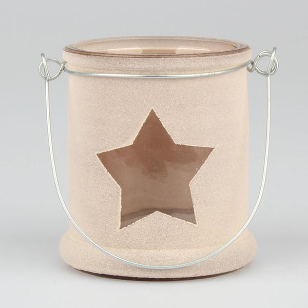 Smėlio spalvos pakabinama žvakidė su žvaigžde Dakls