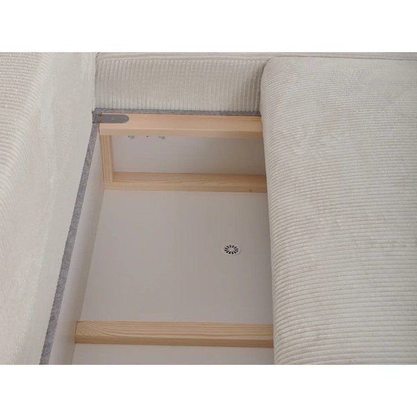 Smėlio spalvos sulankstoma/su sandėliavimo vieta kampinė sofa iš kordinio velveto (su dešiniuoju kampu/su gultu) Campi – Bobochic Paris-image-3
