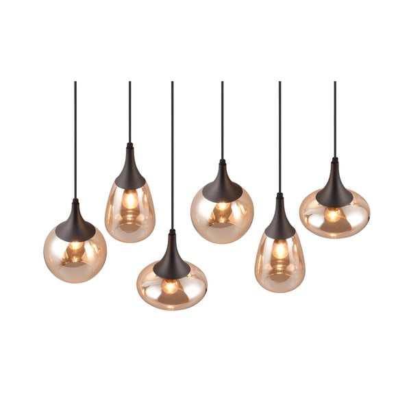 Kabantis šviestuvas juodos spalvos/oranžinės spalvos su stiklo gaubtu Lumina – Trio-image-1