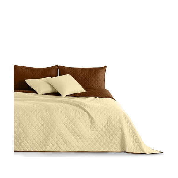 Smėlio-rudos spalvos dvipusė mikropluošto lovatiesė DecoKing Axel, 260 x 280 cm