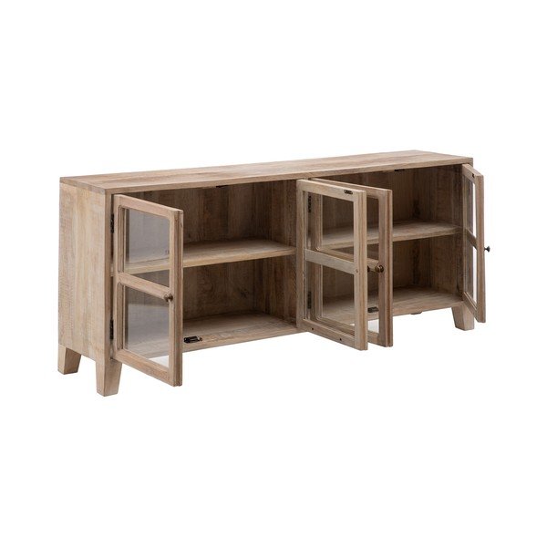 Iš mango masyvo vitrina natūralios spalvos 160x71 cm – Ixia-image-2