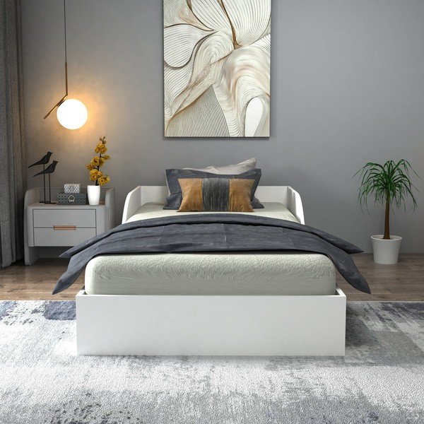 Viengulė lova baltos spalvos 90x190 cm Oya – Kalune Design-image-3