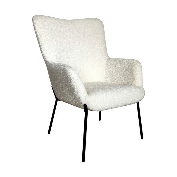Iš boucle krėslas baltos spalvos Glasgow  – House Nordic