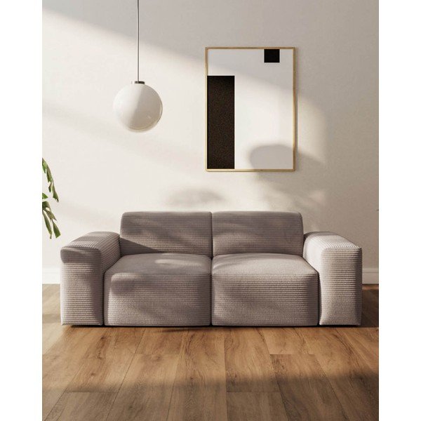 Sofa smėlio spalvos iš kordinio velveto 205 cm Fluvio – MESONICA-image-3