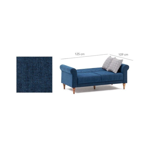 Tamsiai mėlyna sofa lova "Madona-image-2