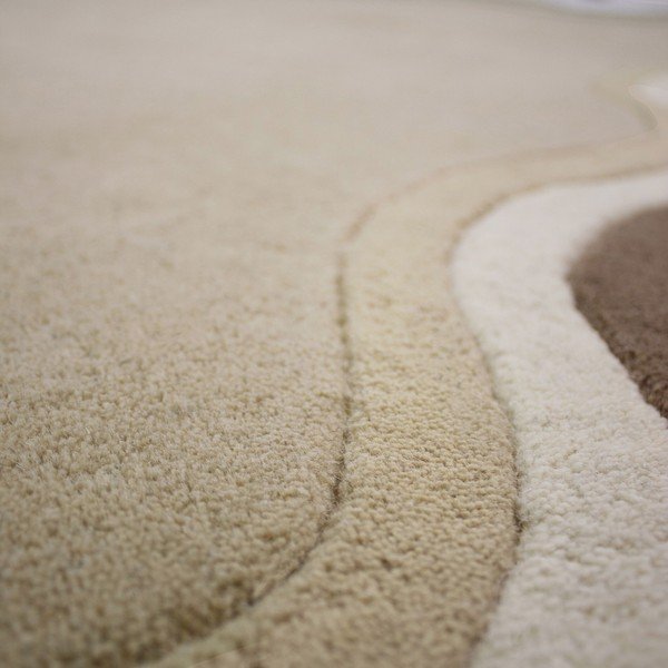 Rankų darbo natūralios spalvos iš vilnos kilimas 120x170 cm Leo Scallop – Flair Rugs-image-3