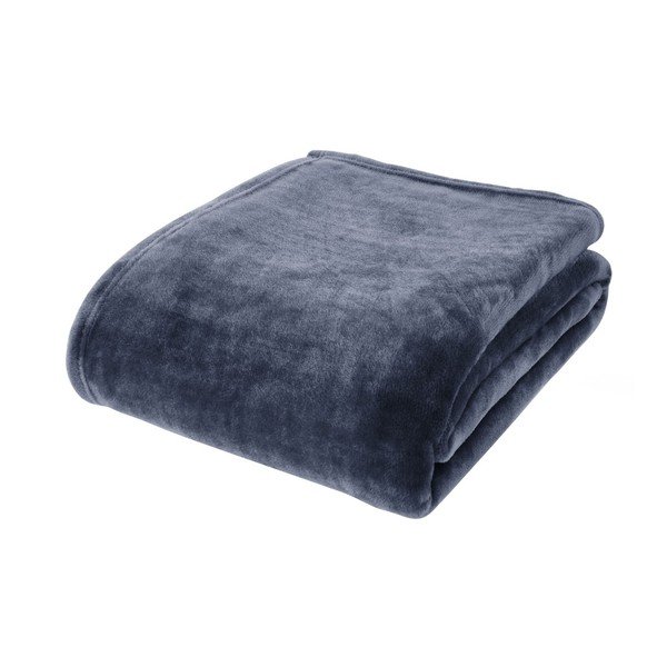 Tamsiai mėlynos spalvos iš mikropliušo antklodė ir pledas 130x170 cm Raschel Velvet – Catherine Lansfield
