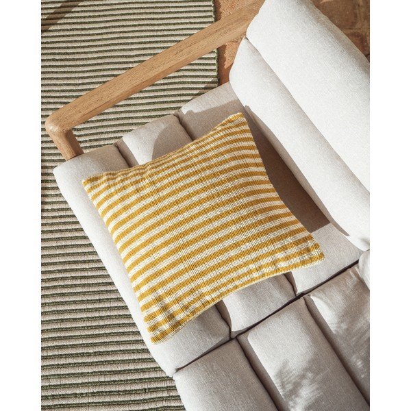 Žalios spalvos/smėlio spalvos iš audinio sodo sofa Menfi – Kave Home-image-4