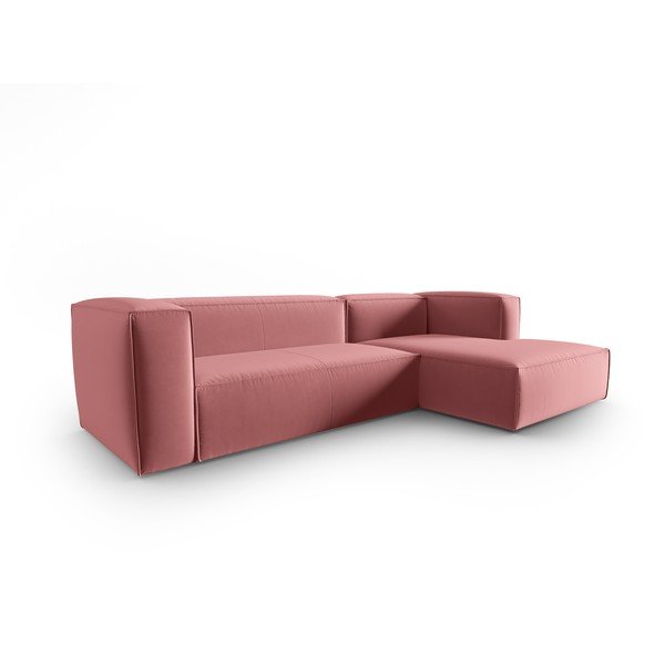 Iš velveto kampinė sofa rožinės spalvos Mackay – Cosmopolitan Design-image-2