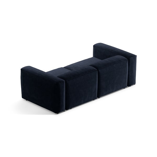 Tamsiai mėlynos spalvos iš kordinio velveto sofa 224 cm Bergamo – Cosmopolitan Design-image-4