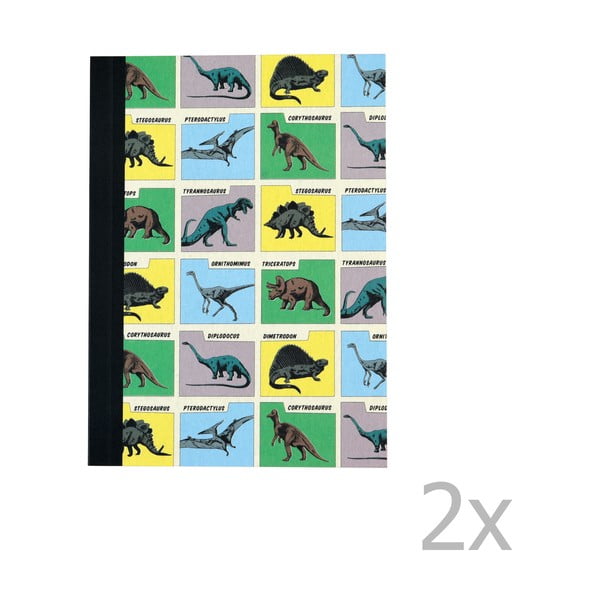 2 sąsiuvinių su spausdintais dinozaurais rinkinys Rex London Prehistoric Land