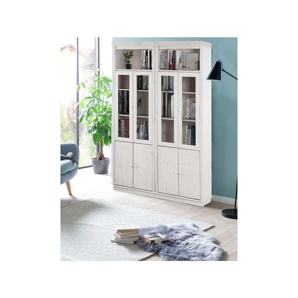 Iš pušies masyvo vitrina baltos spalvos 148x223 cm Anita – Støraa-image-3