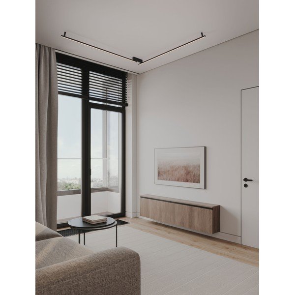 Matinės juodos spalvos iš aliuminio lubinis šviestuvas LED su pritemdymo funkcija 4x309 cm Briana – Nova Luce-image-1