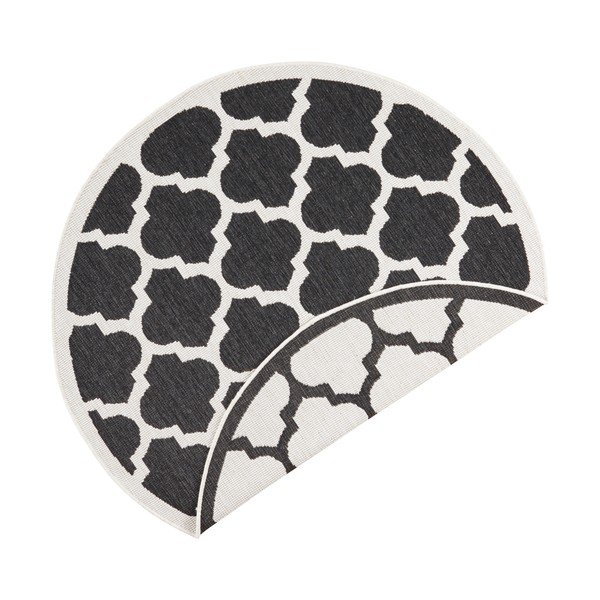 Juodos ir kreminės spalvos lauko kilimas NORTHRUGS Palermo, ⌀ 200 cm-image-2