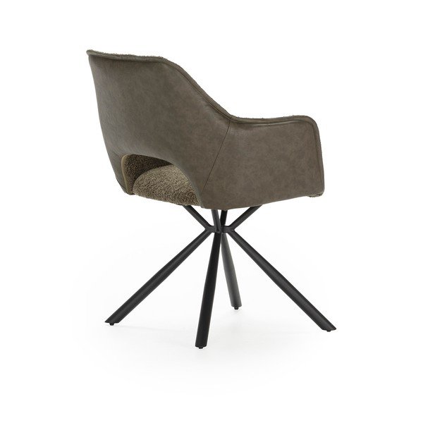 Žalios spalvos iš audinio valgomojo kėdžių komplektas su porankiais 2 vnt. Mariel – Marckeric-image-3