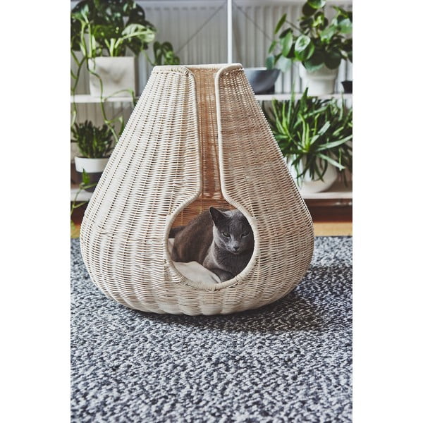 Iš rotango augintinio guolis natūralios spalvos katei ø 56 cm Perla Natural – MiaCara-image-1