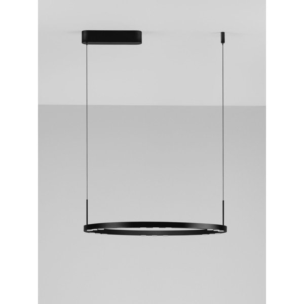 Matinės juodos spalvos iš aliuminio kabantis šviestuvas LED su pritemdymo funkcija ø 60 cm Lunette – Nova Luce-image-3