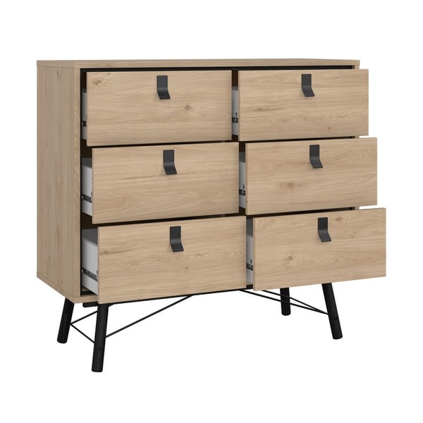 Žema šoninė spintelė natūralios spalvos iš ąžuolo 102x99 cm Ry – Tvilum-image-4