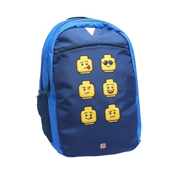 Mėlyna LEGO® Faces pratęsta mokyklinė kuprinė