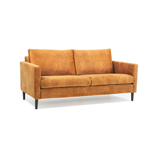 Geltonos spalvos sofa su aksominiu užvalkalu Scandic Adagio, plotis 153 cm-image-2